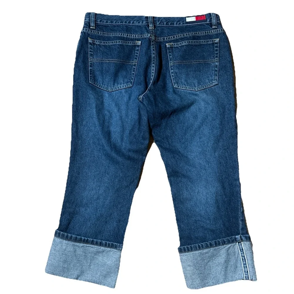Vintage 2001‎ Tommy Hilfiger Jeans Women's 11 Blue Cuffed Capris Medium Wash Y2K